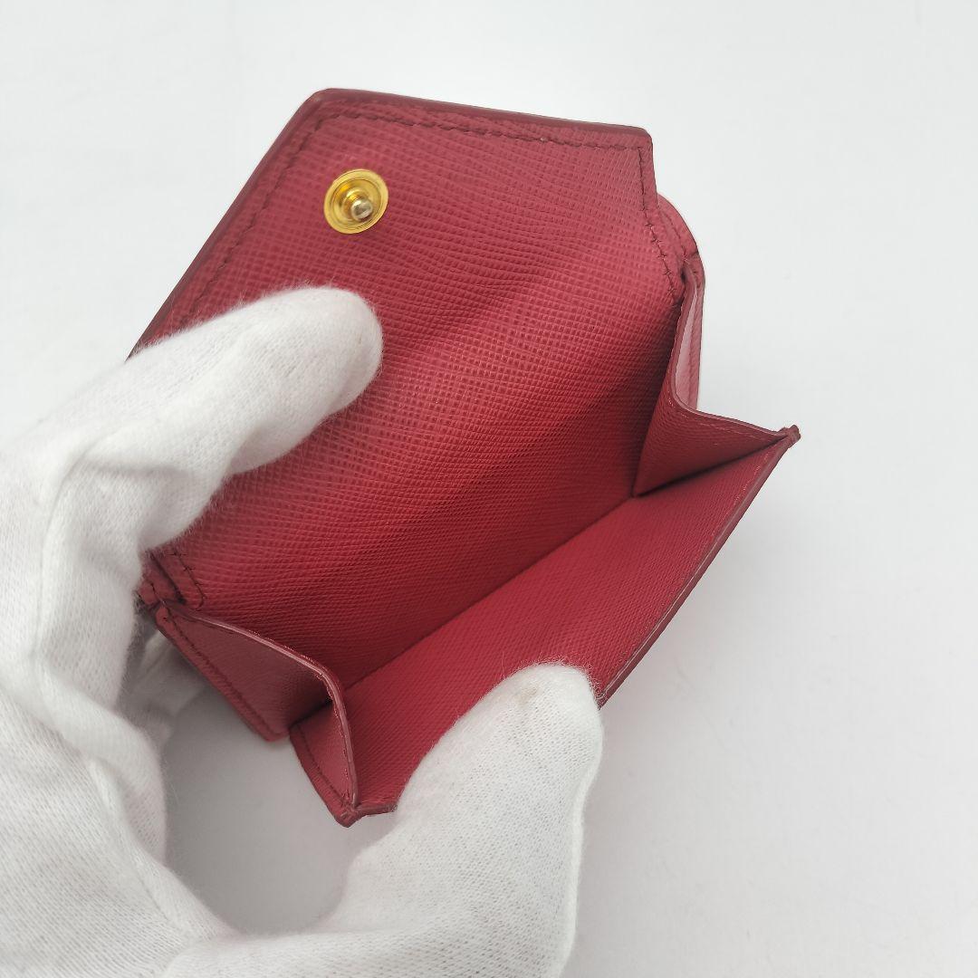 極美品✨プラダ　三つ折り財布　レザー　ピンク　PEONIA