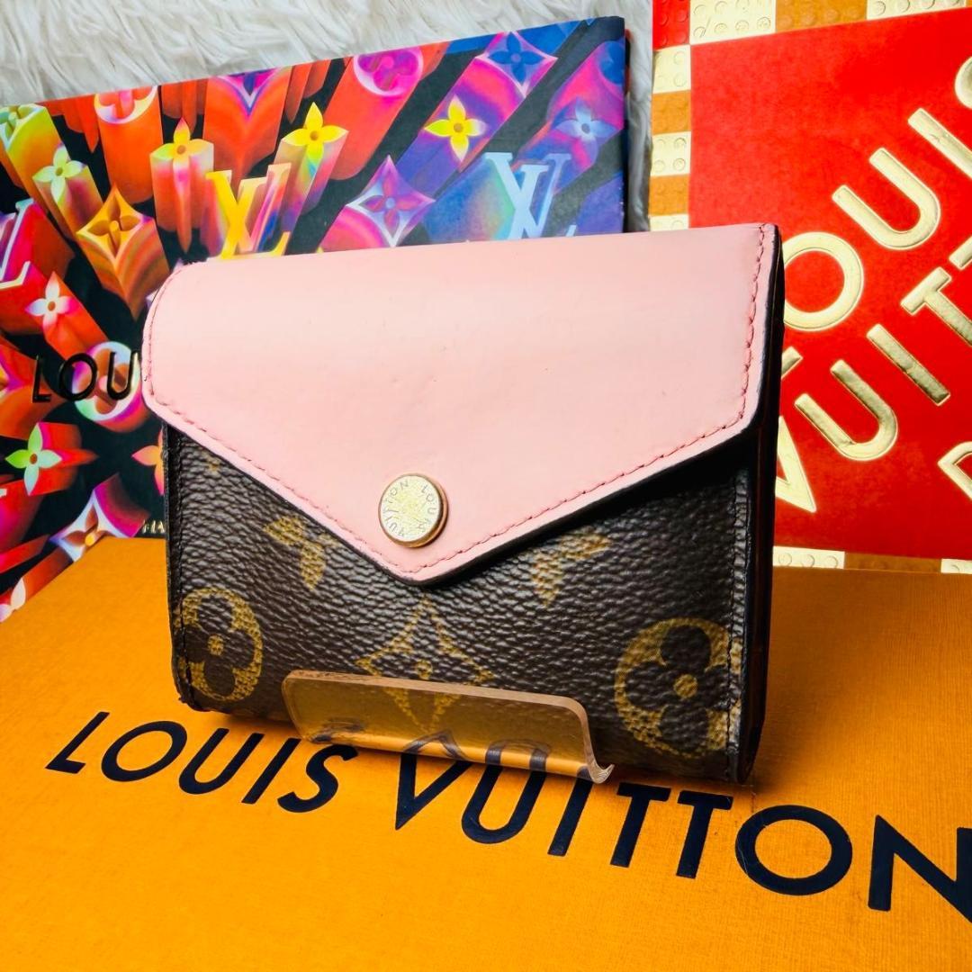 ルイヴィトン モノグラム ポルトフォイユ ゾエ ローズバレリーヌ 三つ折り財布