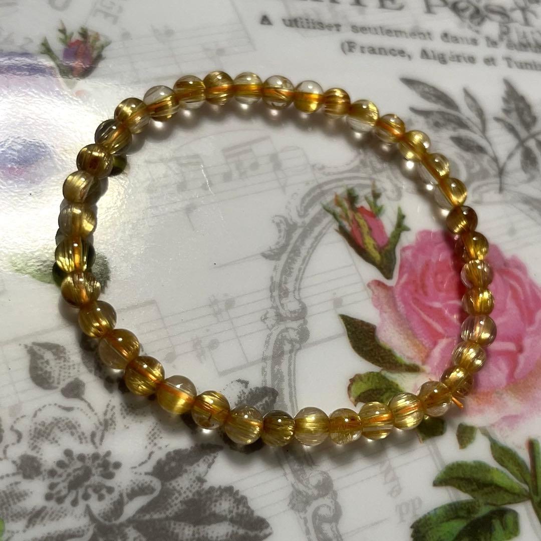 専用 オールドストック ゴールドタイチンルチル 小粒ブレスレット