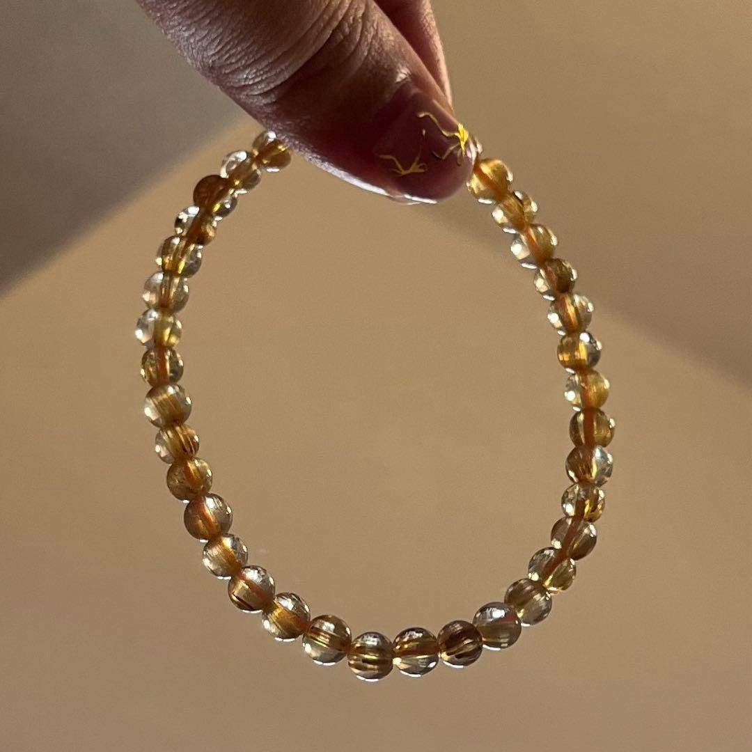 専用 オールドストック ゴールドタイチンルチル 小粒ブレスレット