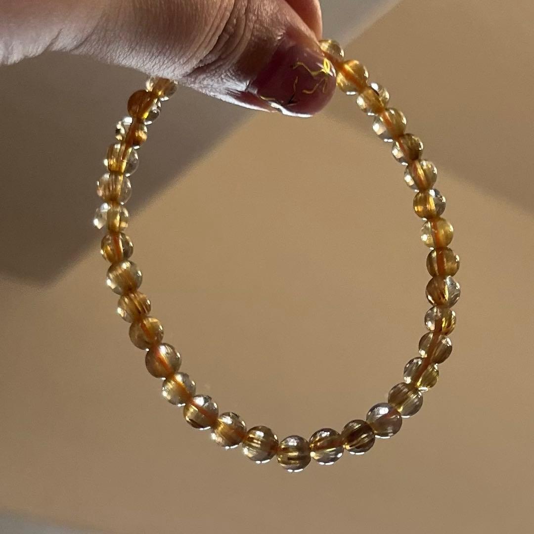 専用 オールドストック ゴールドタイチンルチル 小粒ブレスレット