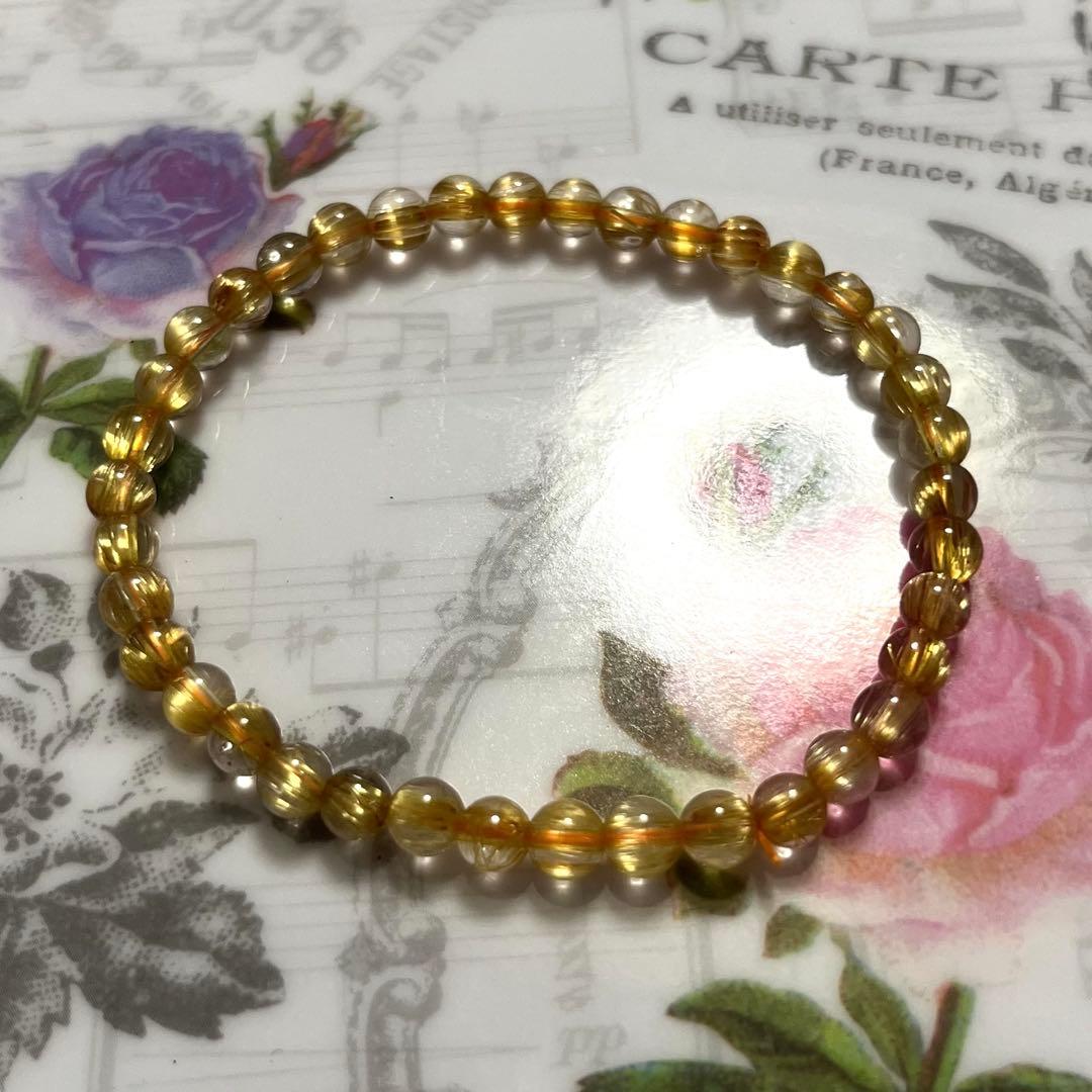 専用 オールドストック ゴールドタイチンルチル 小粒ブレスレット