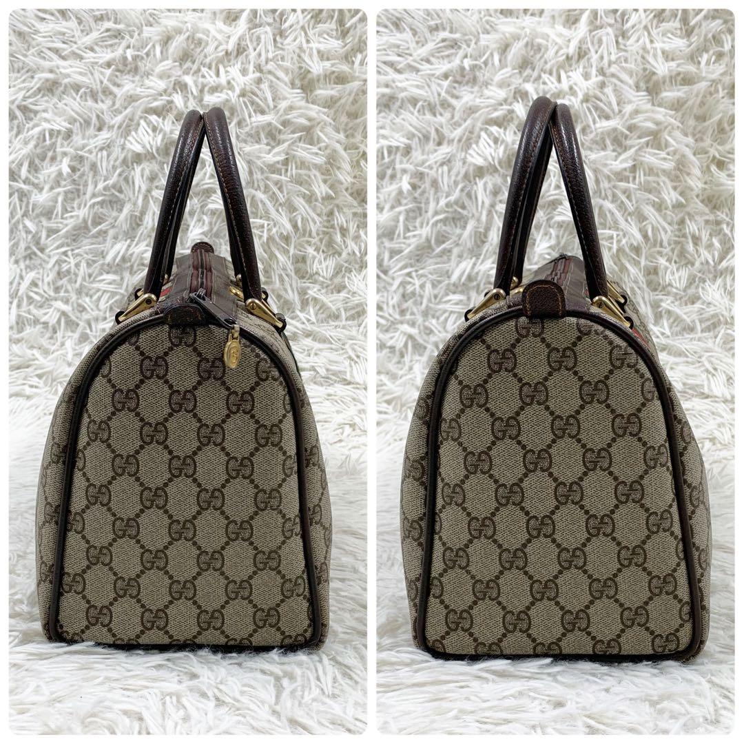 【✨極美品✨】オールドグッチ ミニボストンバッグ シェリーライン ブラウン