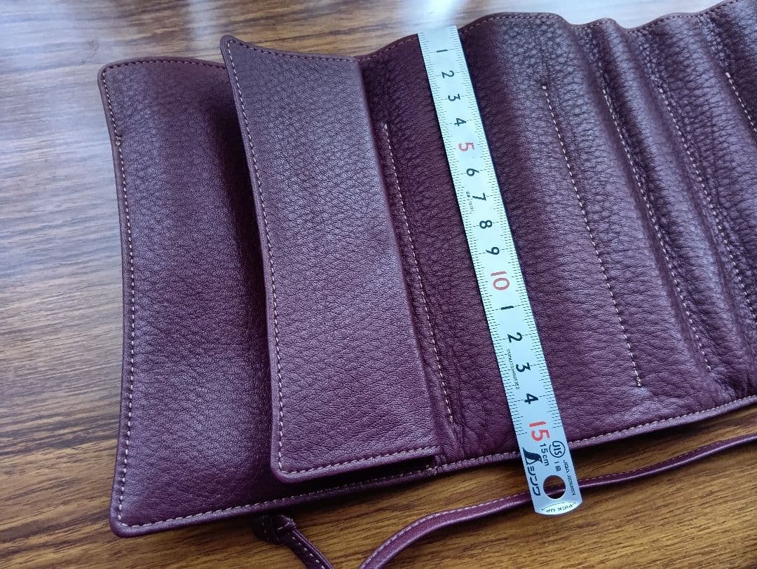 ナガサワ ロールペンケース キップレザー 7本差し ボルドー