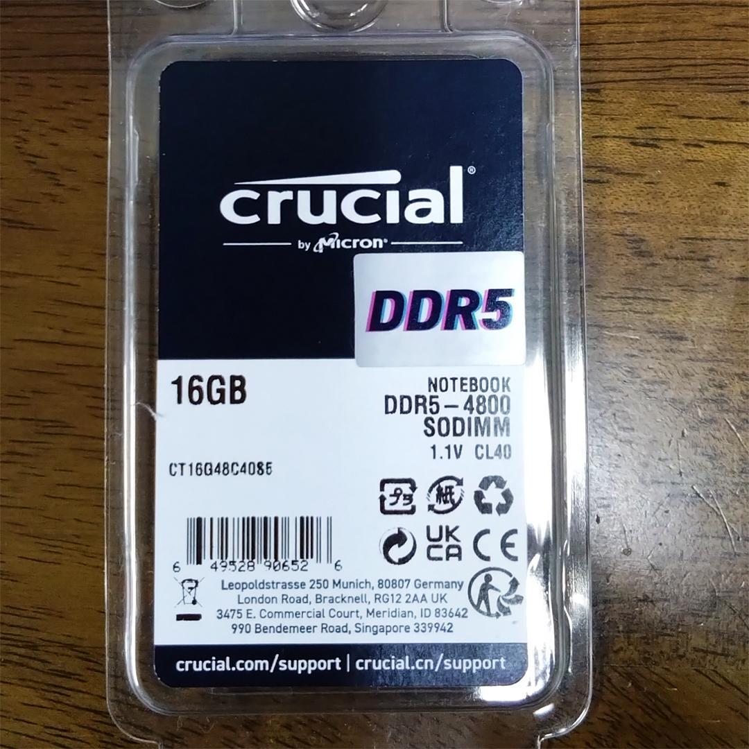 crucial 16GB DDR5 SODIMM メモリ