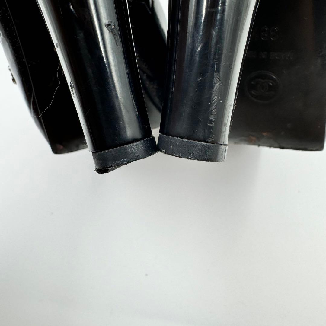 CHANEL ハイヒール　ブラック　パテントレザー　ココマーク　スター