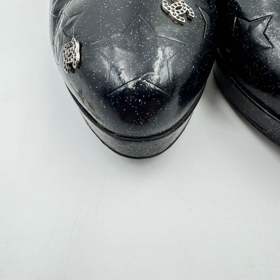 CHANEL ハイヒール　ブラック　パテントレザー　ココマーク　スター