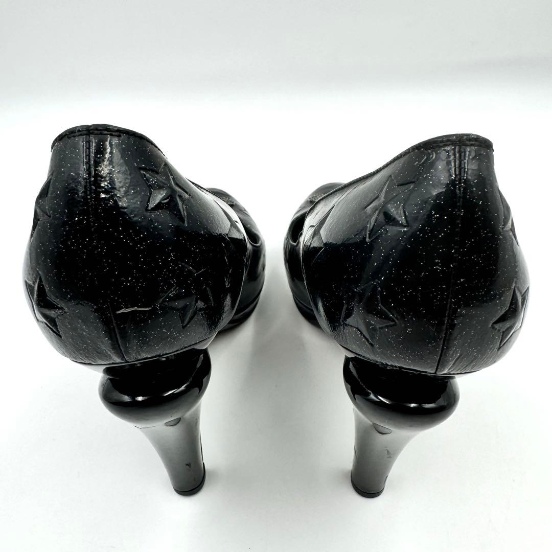 CHANEL ハイヒール　ブラック　パテントレザー　ココマーク　スター