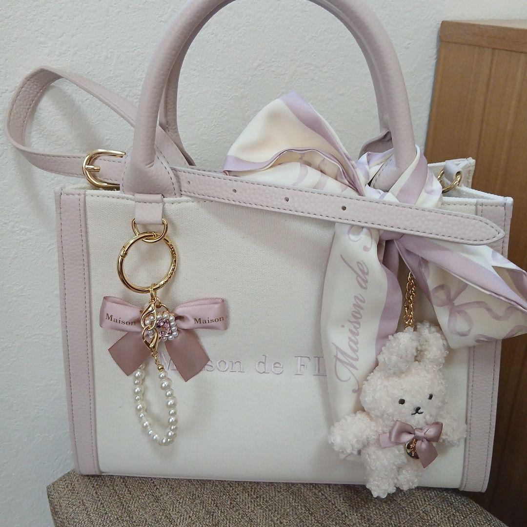 Maison de FLEUR トートバッグ リボン付き