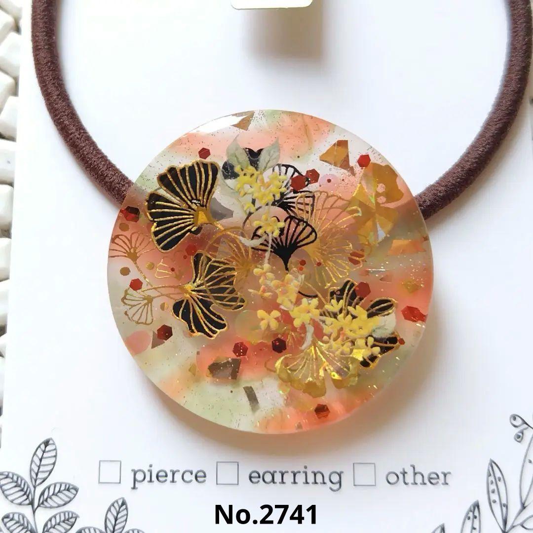 秋 きもの和柄風 ヘアゴム