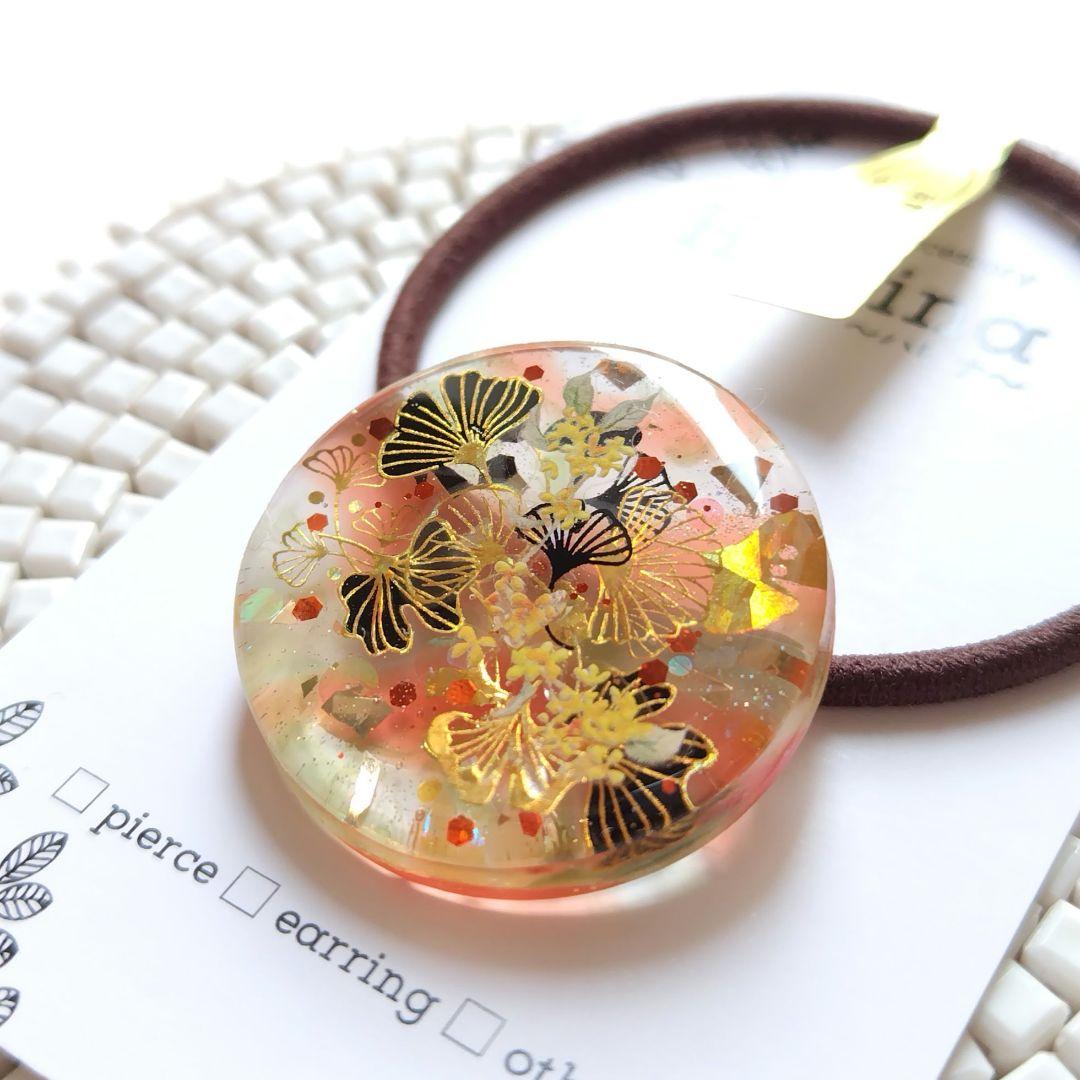 秋 きもの和柄風 ヘアゴム