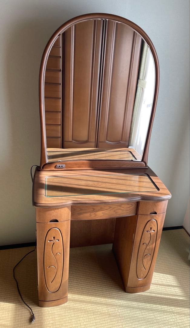 ドレッサー　鏡台　木製　ナラ