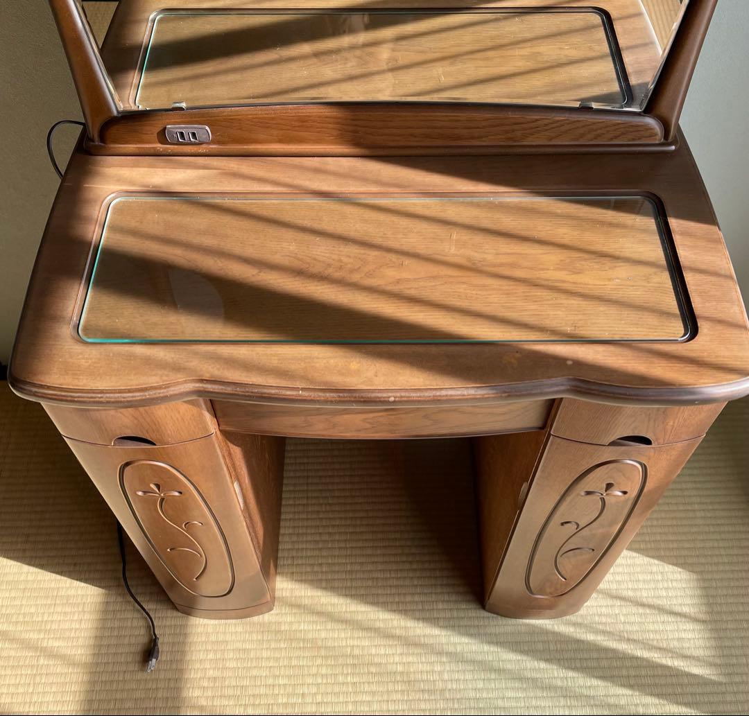 ドレッサー　鏡台　木製　ナラ