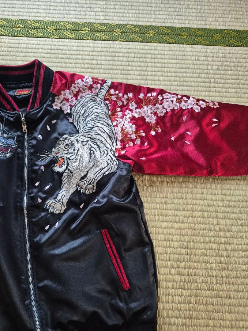 【新品】鬼デニム ONI DENIM スカジャン XL 黒 龍レッド値下げ