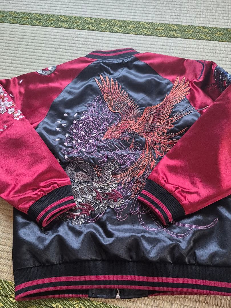 【新品】鬼デニム ONI DENIM スカジャン XL 黒 龍レッド値下げ