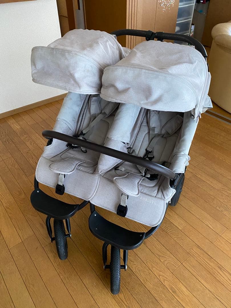 AirBuggy エアバギー 双子用ベビーカー レインカバー付き