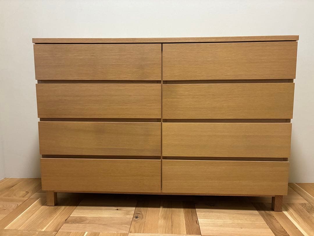 【廃盤品】無印良品　オーク材チェスト4段　幅120㎝