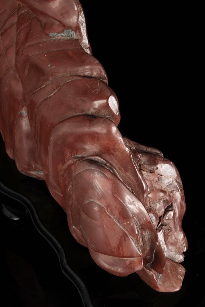 赤石 赤色天然石 レバー鑑賞石 水石 原石 鑑賞石 飾石 美石 台座付