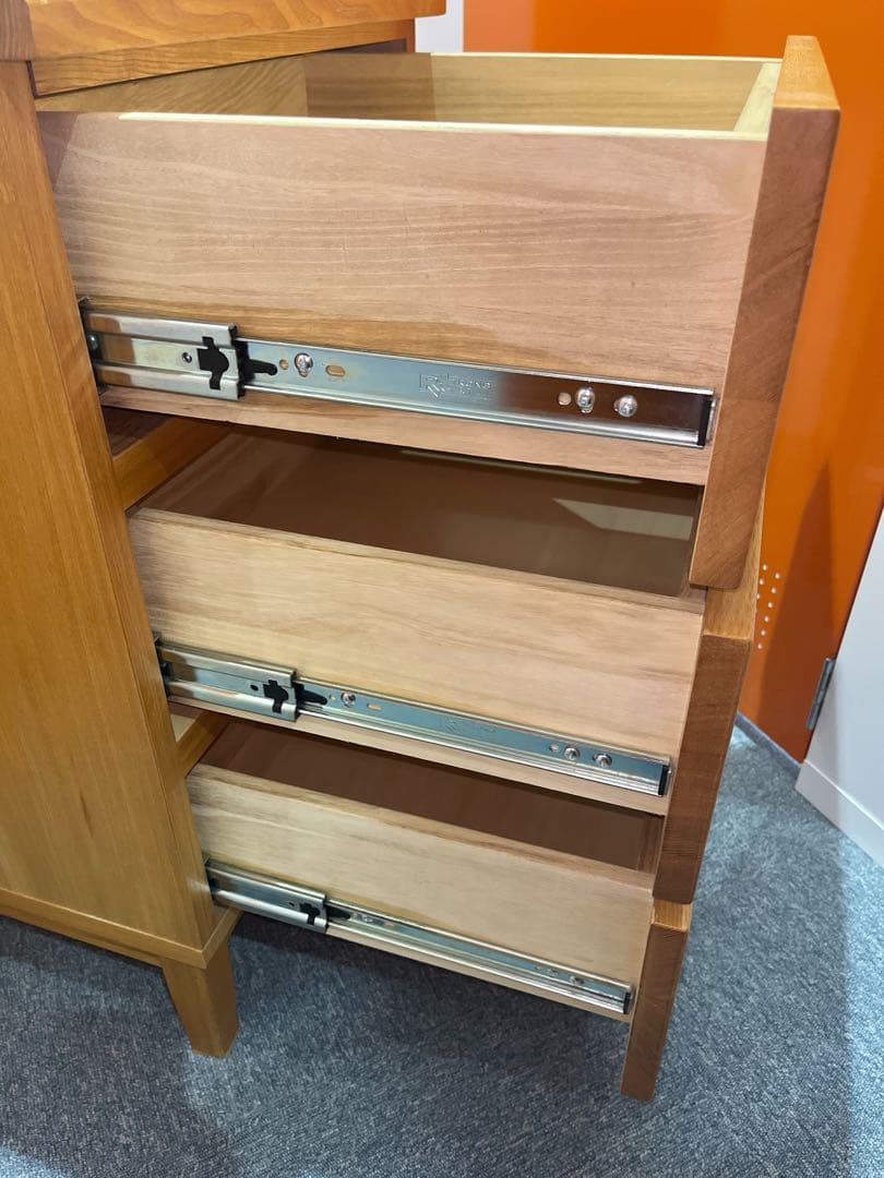 美品　無印良品 タモ材　3段チェスト キャビネット　廃盤　シンプル モダン 北欧