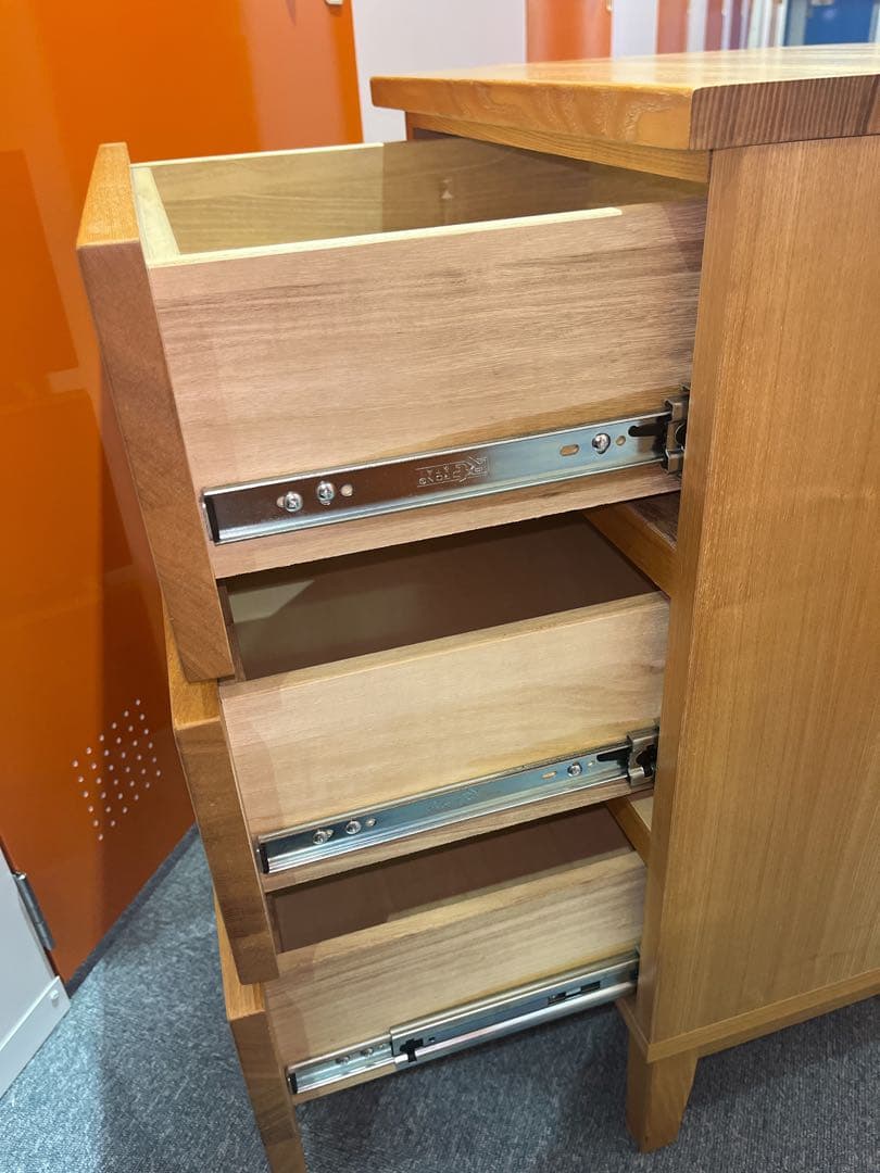 美品　無印良品 タモ材　3段チェスト キャビネット　廃盤　シンプル モダン 北欧