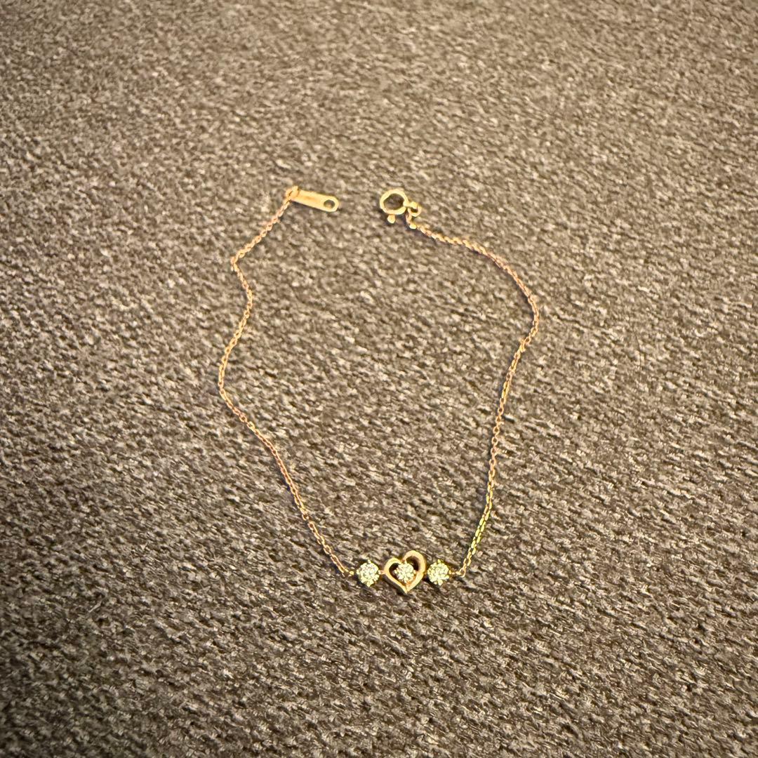 canal 4℃ k10 ピンクゴールド ハートモチーフ ブレスレット