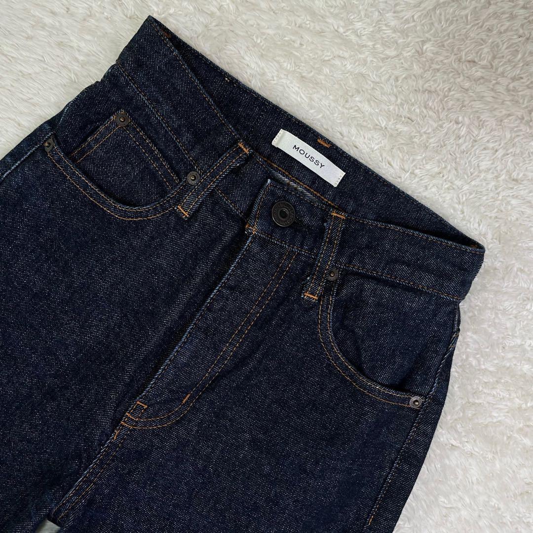 美品MOUSSY MVS FLAREマウジーフレアデニム24濃紺レディース