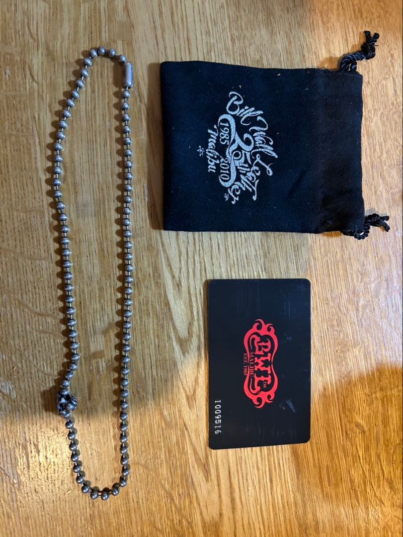 Bill Wall Leatherスカル＆クロスボーンネックレス ボールチェーン