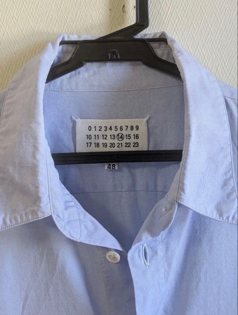 メゾンマルジェラ ワイシャツ 四つタグ 48 サックスブルー