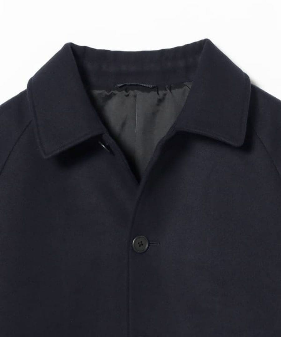 【美品】BEAMS フリースステンカラーコート　M ネイビー