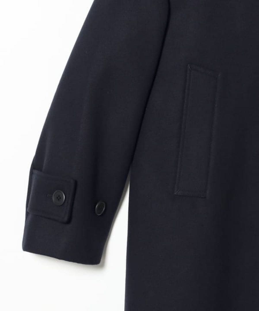 【美品】BEAMS フリースステンカラーコート　M ネイビー