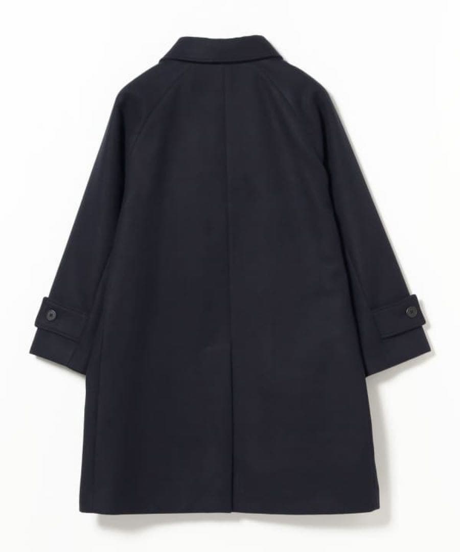 【美品】BEAMS フリースステンカラーコート　M ネイビー