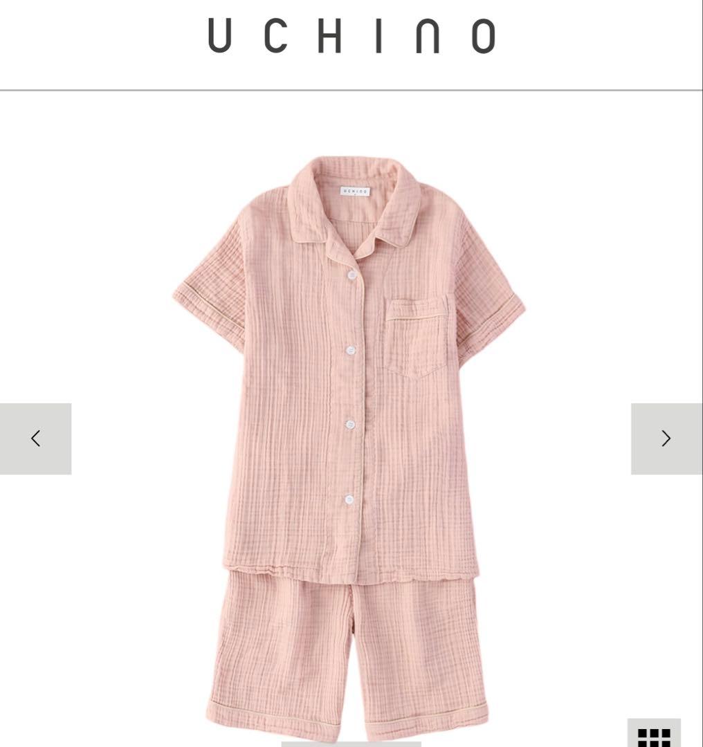 【新品未使用】ウチノ　クレープガーゼ 快眠パジャマ　レディース　M ピンク　半袖