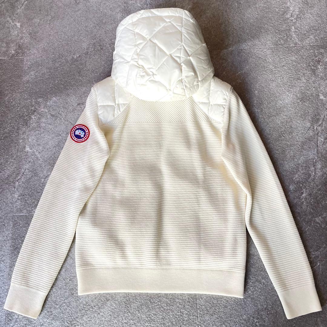 未使用級★カナダグース　ハイブリッジ　キルテッド　ニットフーディー　ダウン　S