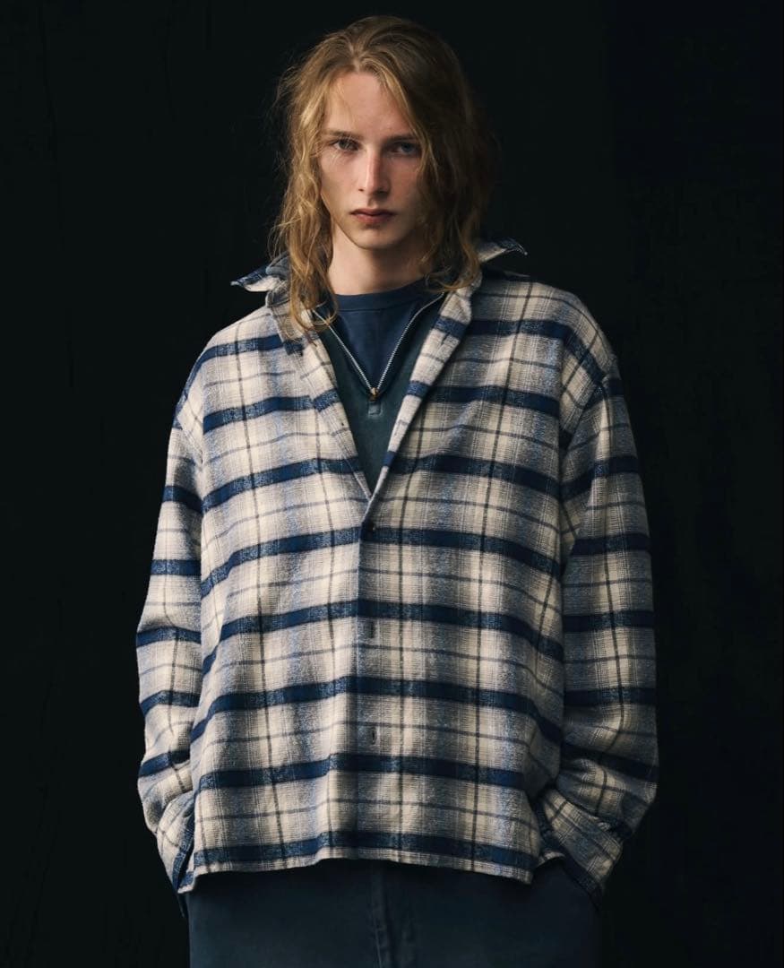 A.PRESSE Silk Nep Twill Check Shirtsサイズ3