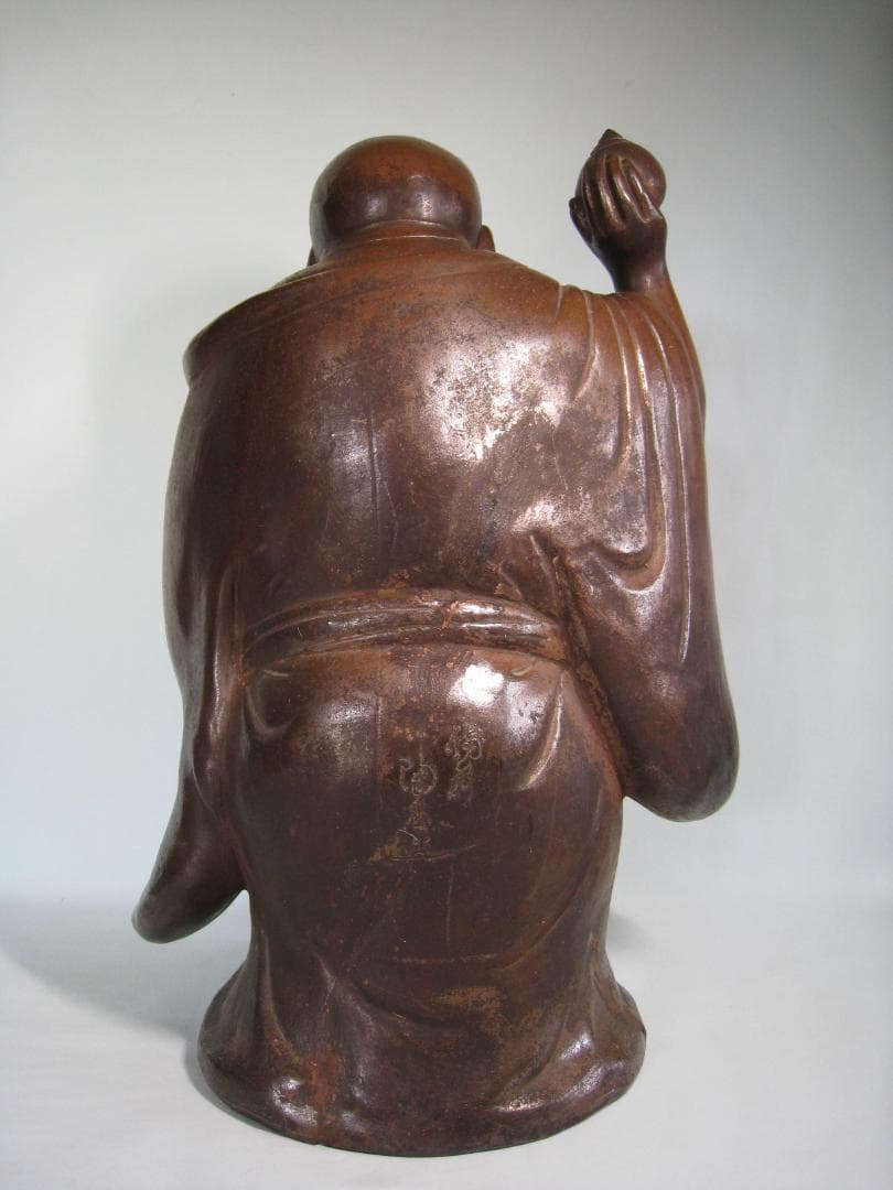備前焼　特大布袋尊　【備前陶香造】の搔き銘　高さ40㎝以上