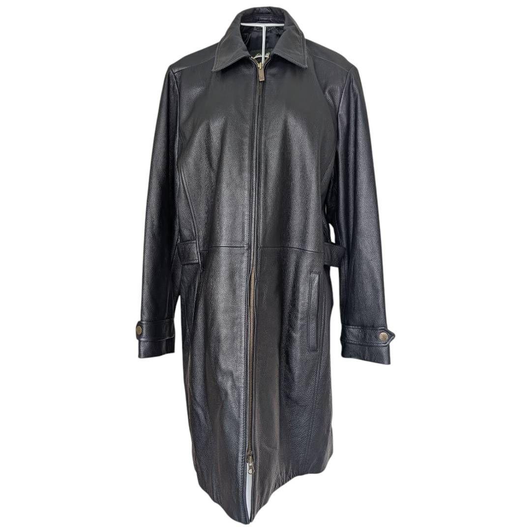 極美品 エディーバウアー レザーコート 本革 ダブルジップアップ