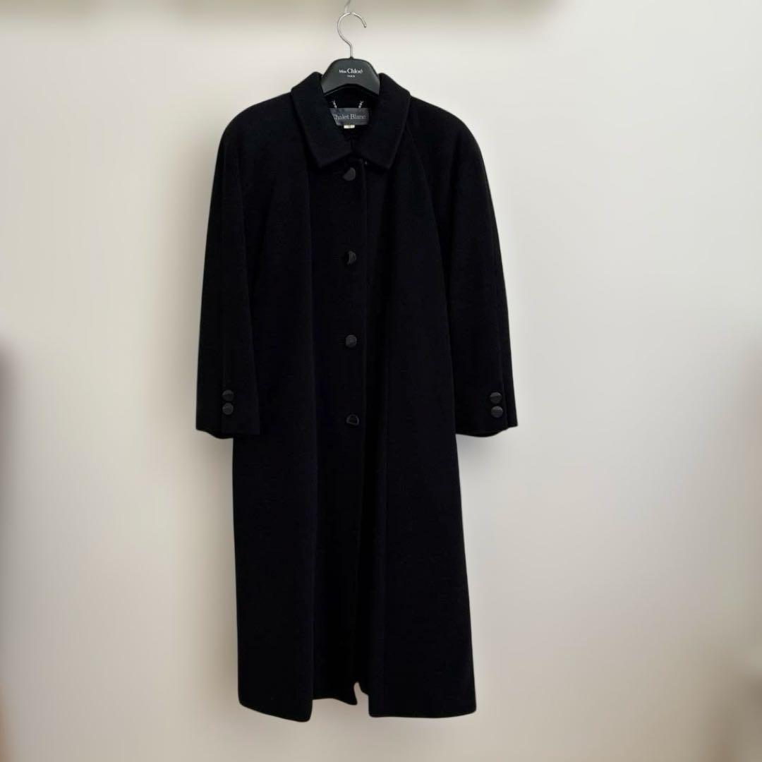 chalet blanc ブラック カシミヤ ロングコート 黒 冠婚葬祭 通勤