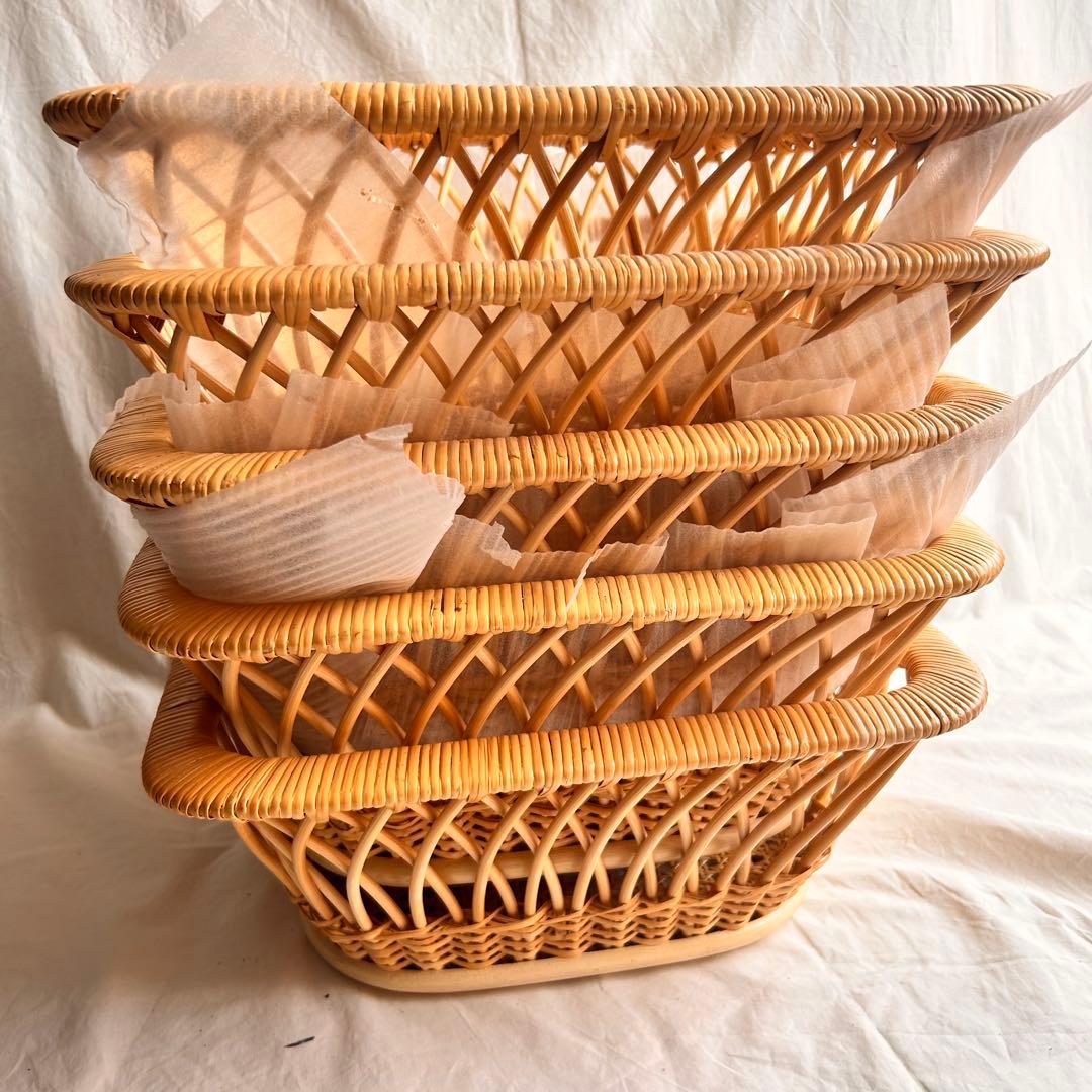 【新品】ラタンバスケット 5個セット おしゃれカゴ