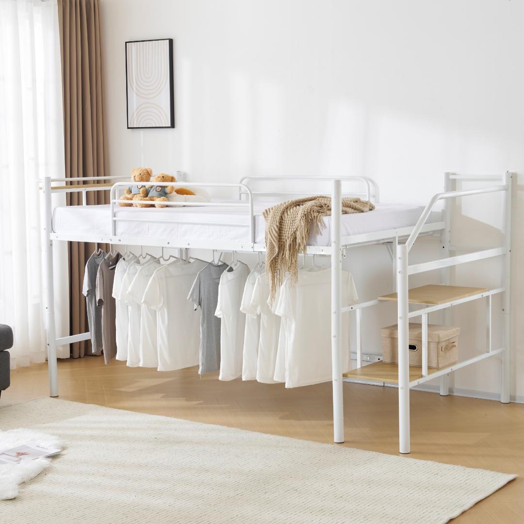 【パイプ床板・SDセミダブル】ロフトベッドパイプベッドセミダブル ロフトベッド