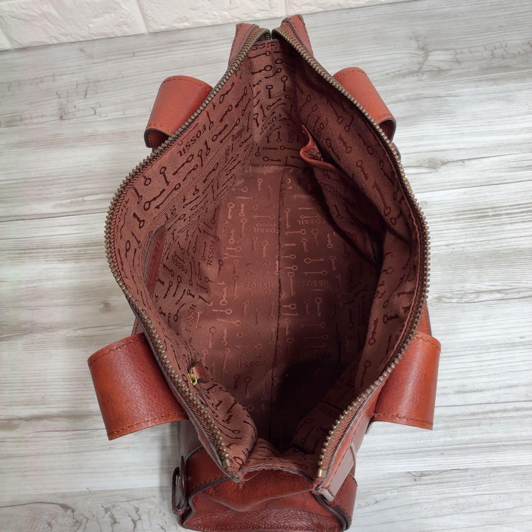 FOSSIL トートバッグ カギ アンティーク A4 ゴールド金具 クラシック