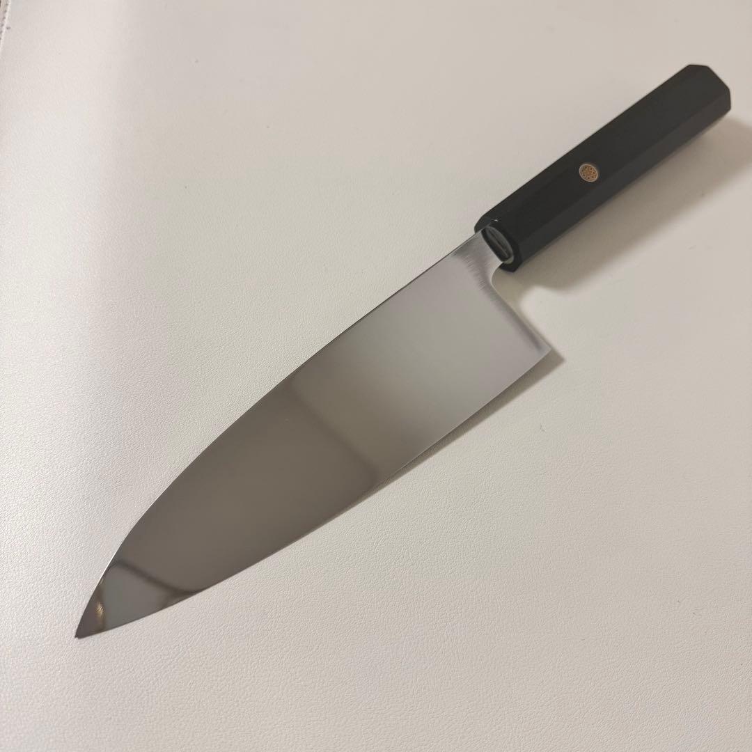 180mm出刃包丁 鏡面　黒檀八角柄 全鋼 和包丁•