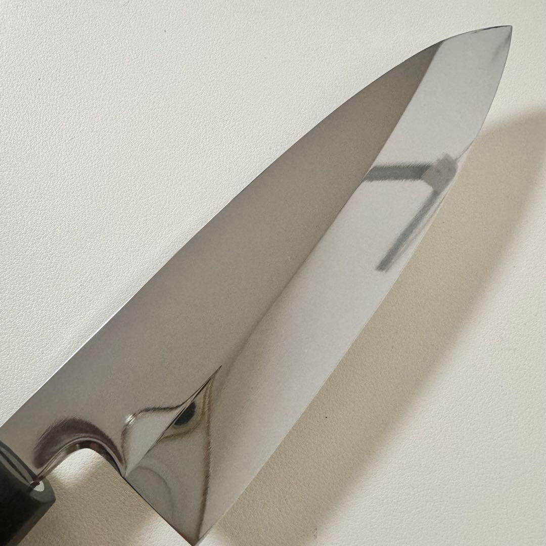 180mm出刃包丁 鏡面　黒檀八角柄 全鋼 和包丁•