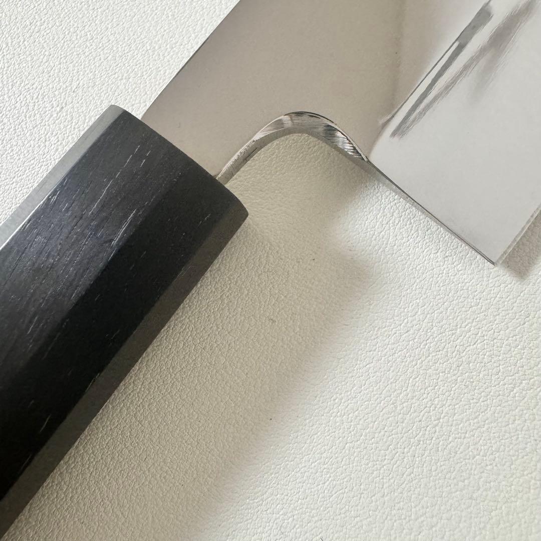 180mm出刃包丁 鏡面　黒檀八角柄 全鋼 和包丁•