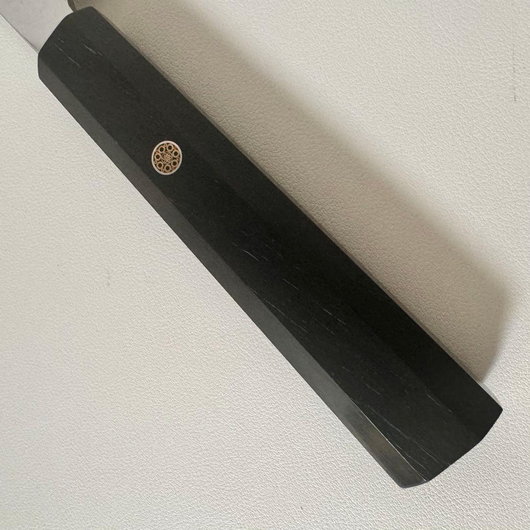 180mm出刃包丁 鏡面　黒檀八角柄 全鋼 和包丁•