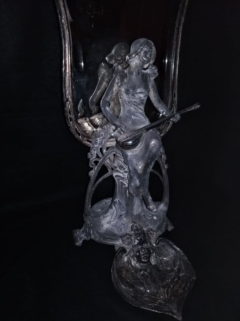 最高級 アンティーク アール・ヌーヴォー様式の鏡 ドレッサー アクセサリーケース