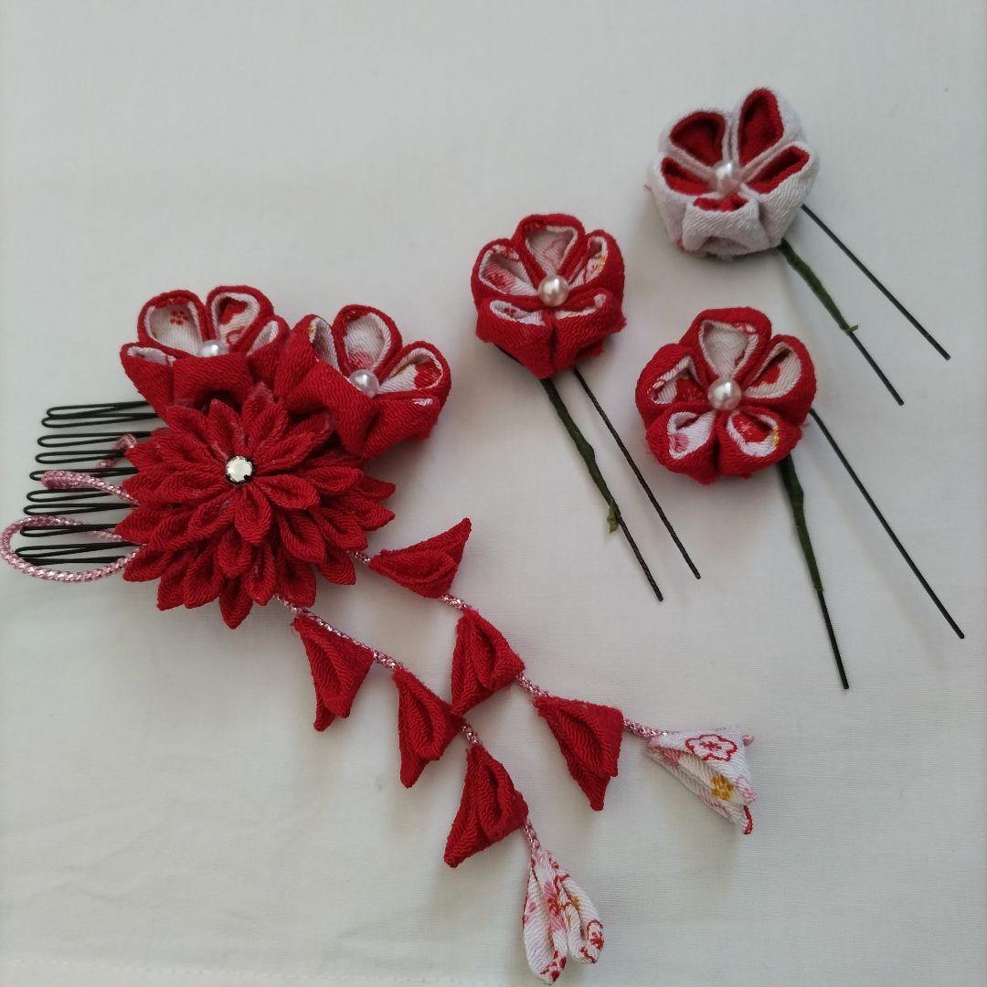 アリサナ 赤色花柄着物　袴セット 150