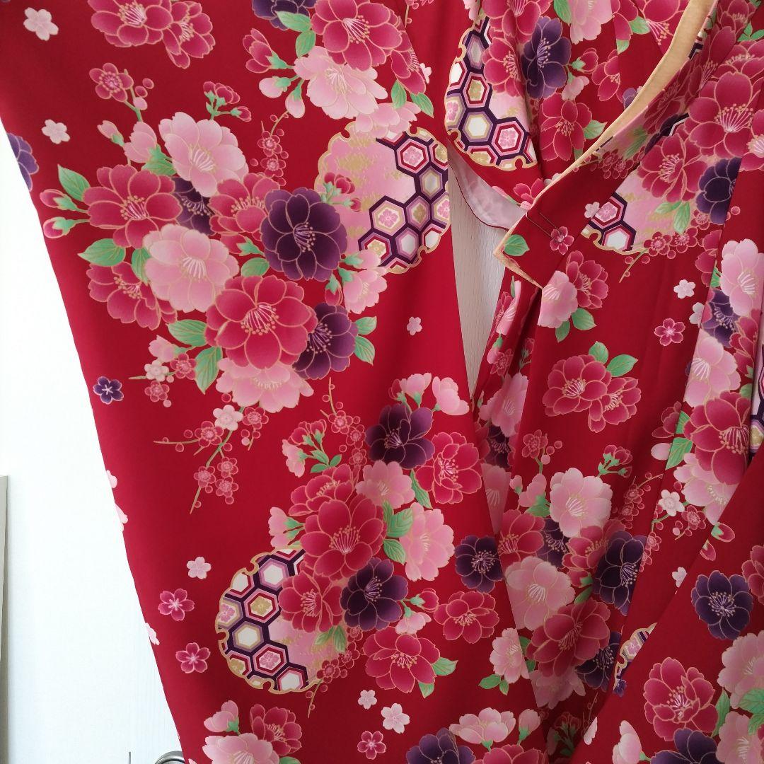 アリサナ 赤色花柄着物　袴セット 150