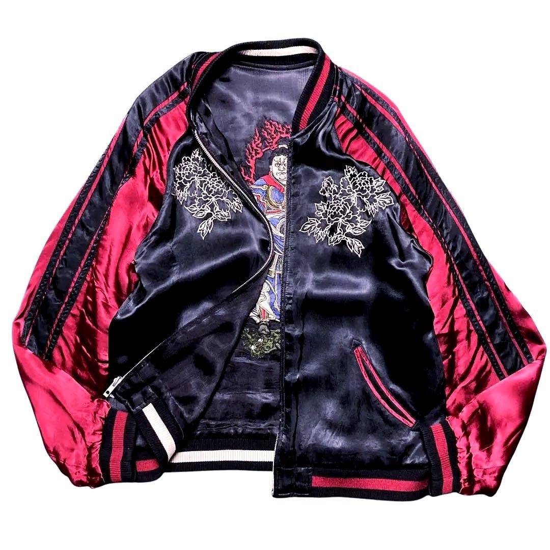 オイル 良品 00s百花繚乱 スカジャン 毘沙門天王 勝利 財宝の神四天王