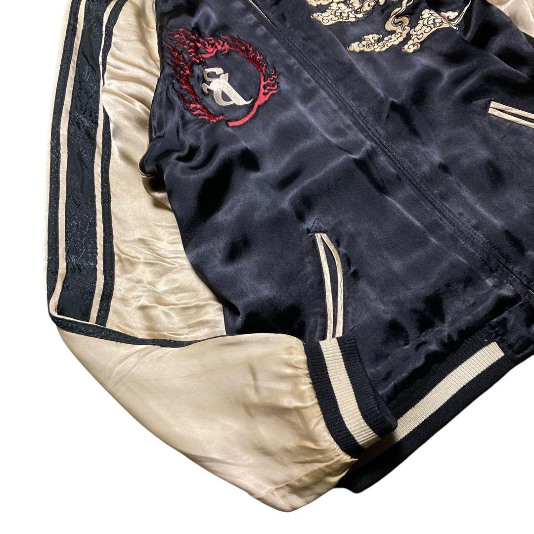 オイル 良品 00s百花繚乱 スカジャン 毘沙門天王 勝利 財宝の神四天王