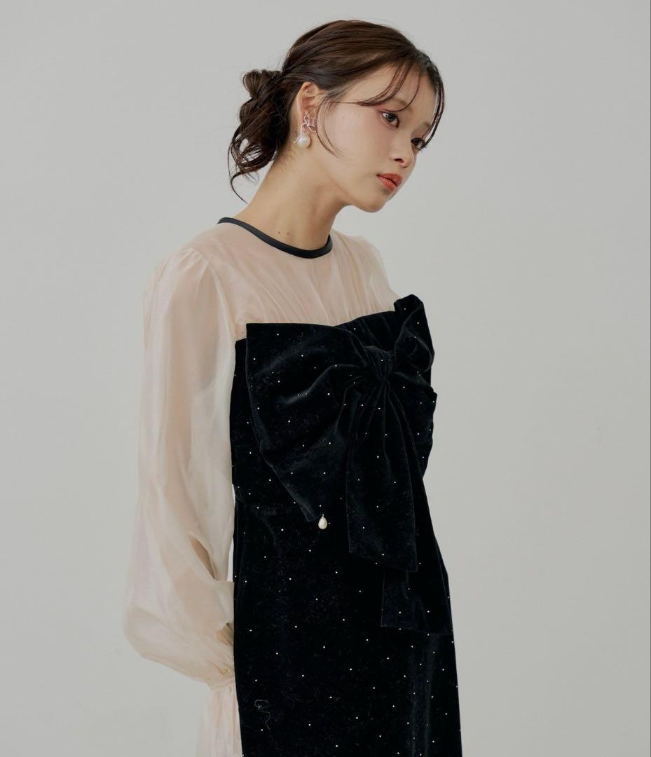 CHICOオケージョンドレス(ドット柄)